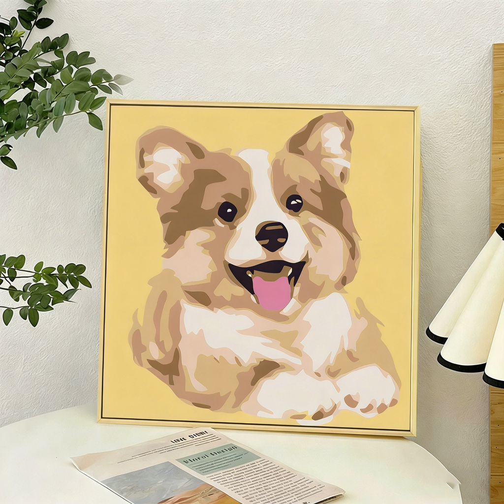 Hand-Painted Style DIY Paint by Numbers Animal Art