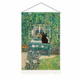 Oil Painting Style Cat Tapestry, A Black Cat in a Classic Painting