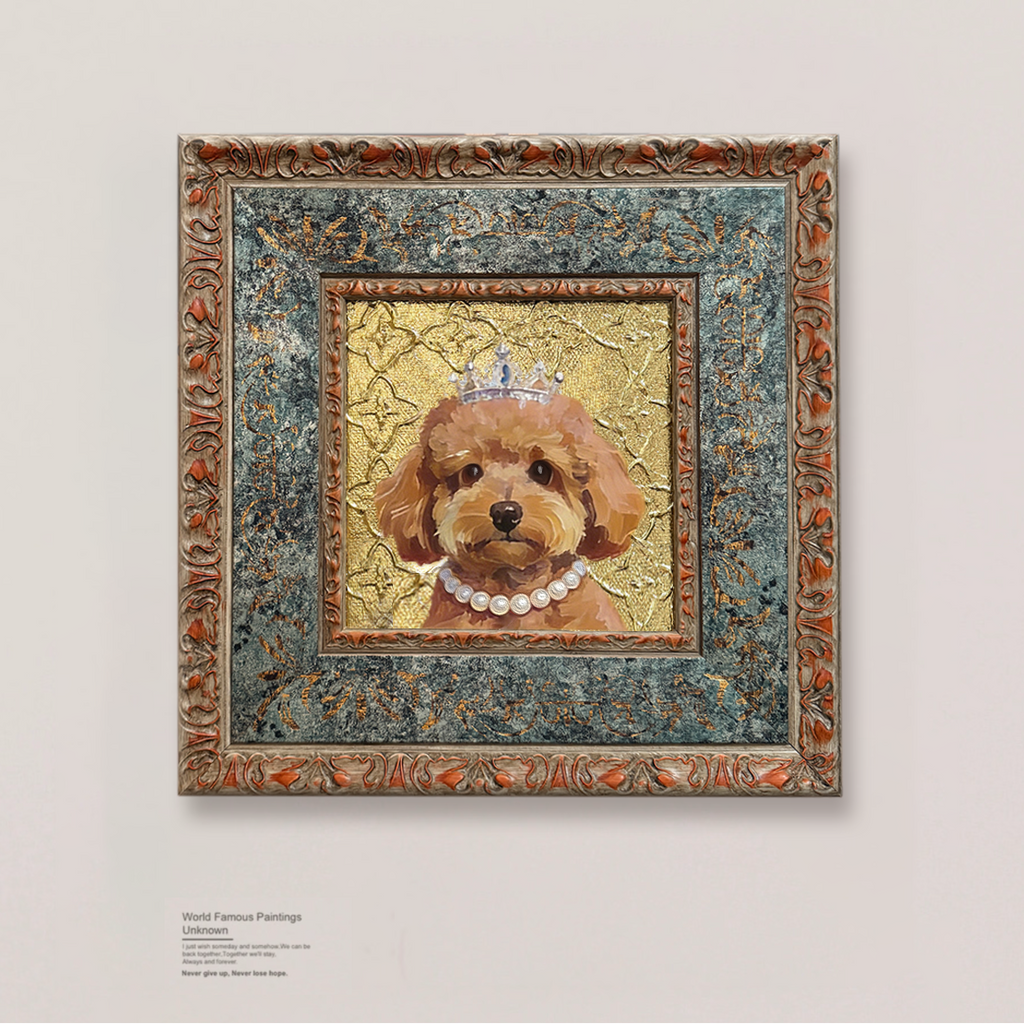 Custom Hand Painted Pet Portraits Painting with Frames | Mellow Atelier