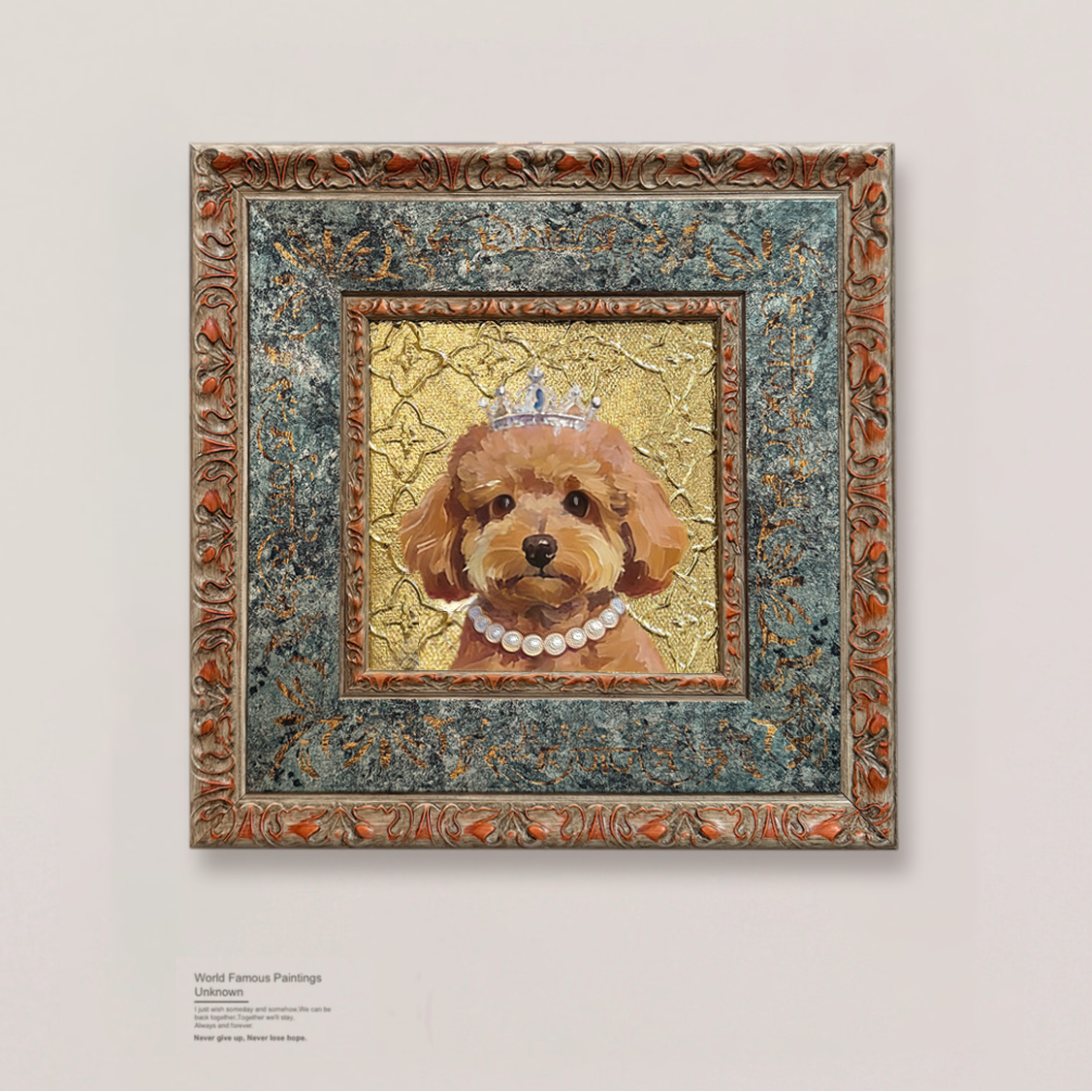 Custom Hand Painted Pet Portraits Painting with Frames | Mellow Atelier